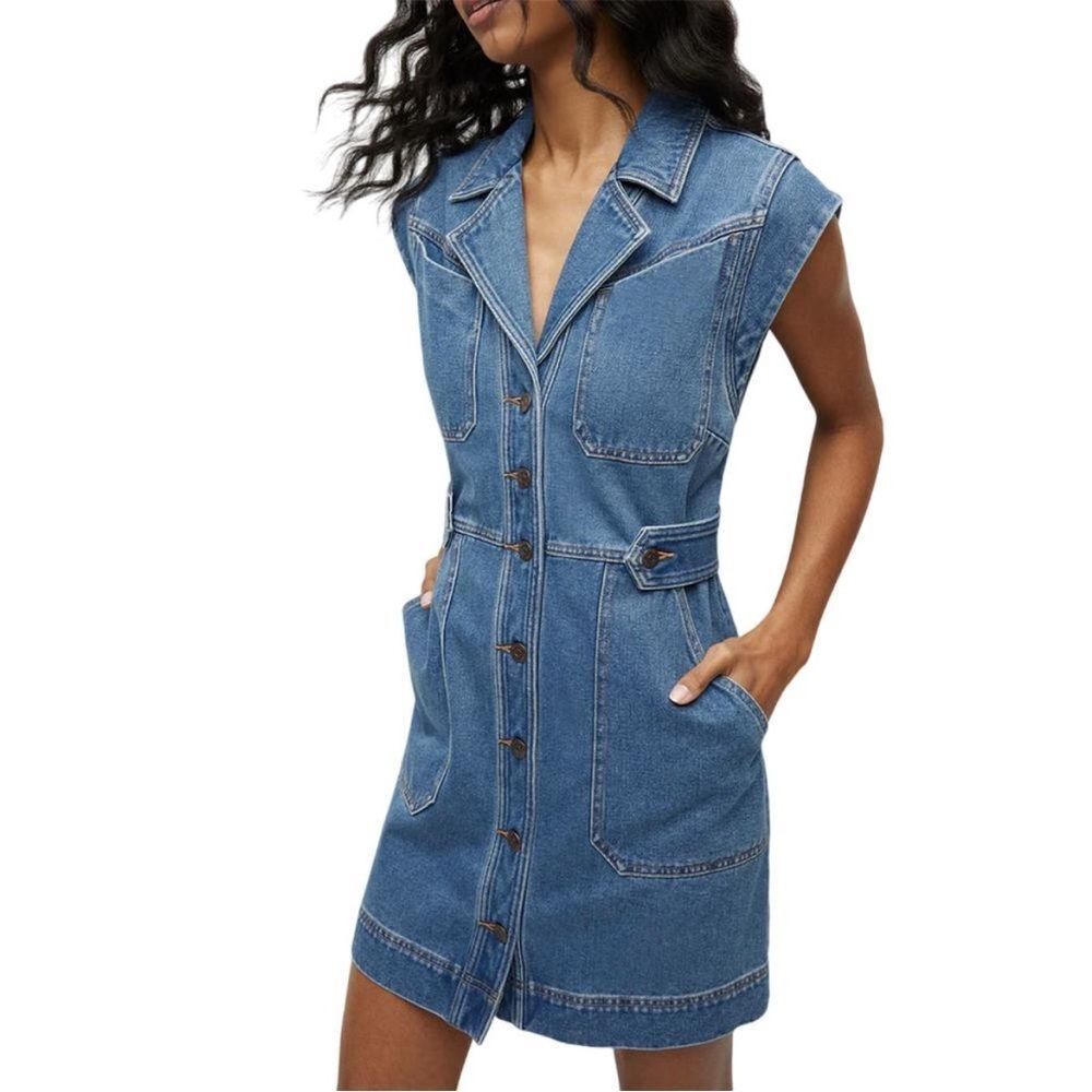 NEW VERONICA BEARD jax dress in light cornflower